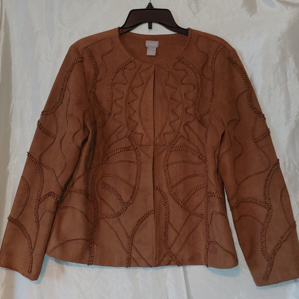 Beautiful Patterned, Suede-Like Jacket. - image 1